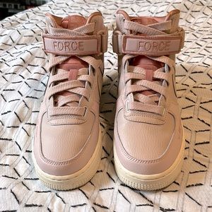 Nike Air Force One high tops - color “particle beige”